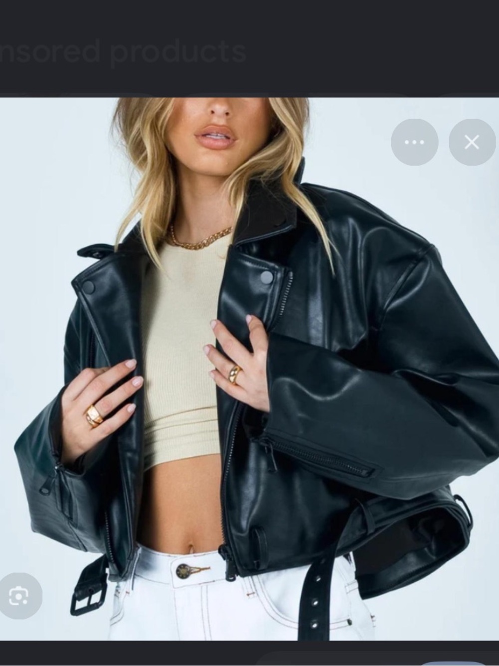 Black Vegan Leather Biker Jacket